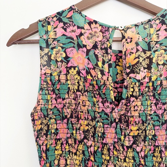 Banjanan Iris Maxi Dress; Black, Gold, Pink Floral - Picture 5 of 7